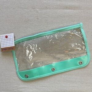 Clear and Mint Green Pencil Pouch
